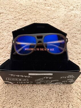 Caddis Men's Brown Matte Frame Sunglasses with Blue Mirrored Lenses